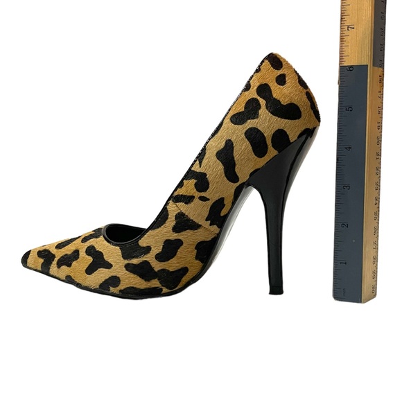 Aldo Women Leopard Print Pointy Toe High Heels Size 7 Camel Color - Picture 5 of 8